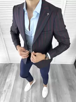 Sacou barbati slim fit 12015 imagine