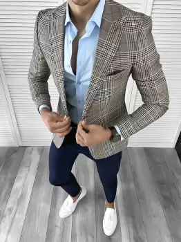 Sacou barbati slim fit 12024 imagine