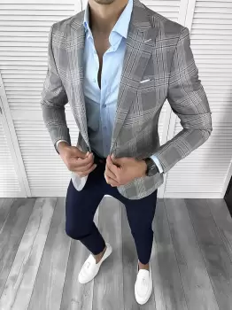 Sacou barbati slim fit 12027 imagine