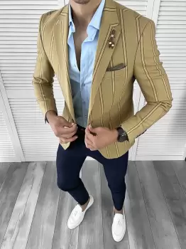 Sacou barbati slim fit 12028 imagine