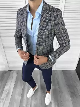 Sacou barbati slim fit 12036 imagine