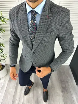 Sacou barbati slim fit 12837 D4-5.1 imagine