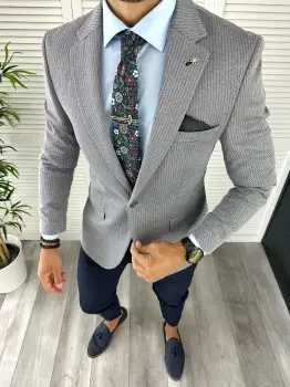 Sacou barbati slim fit 12843 D4-5.1 imagine