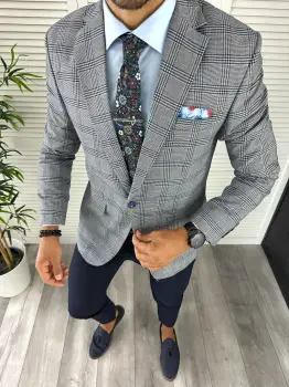 Sacou barbati slim fit 12849 N7-3 imagine