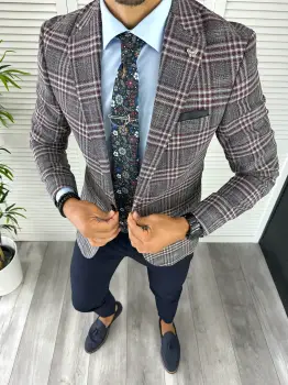 Sacou barbati slim fit 12853 D4-5.1 imagine