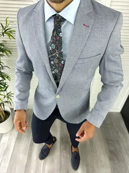 Sacou barbati slim fit 12857 N7-3 imagine