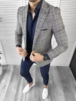 Sacou barbati slim fit 704 imagine