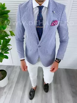 Sacou barbati slim fit B4235 67-3 E imagine
