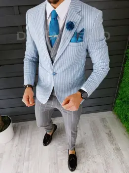 Sacou barbati slim fit B5712 P19-6.2 imagine