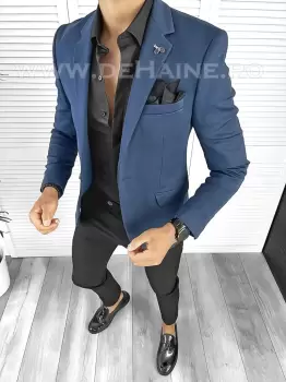 Sacou barbati slim fit bleumarin B8340 69-3 E imagine