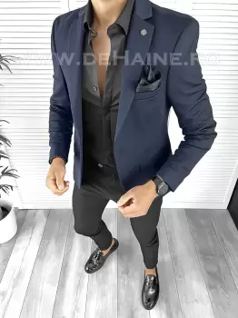 Sacou barbati slim fit bleumarin B8343 68-2 E imagine