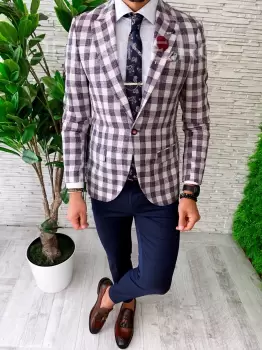 Sacou barbati slim fit ZR A5661 82-4 E imagine