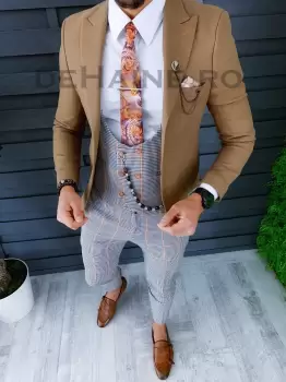 Sacou barbati slim fit ZR A8795 P19-7 imagine