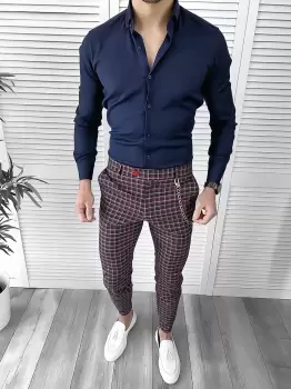 Tinuta barbati smart casual Pantaloni + Camasa 10068 imagine