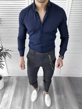 Tinuta barbati smart casual Pantaloni + Camasa 10087 imagine