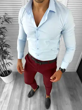 Tinuta barbati smart casual Pantaloni + Camasa 12621 E imagine