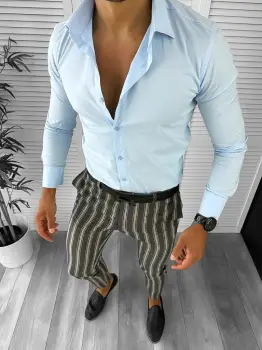 Tinuta barbati smart casual Pantaloni + Camasa 12623 E imagine