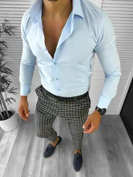 Tinuta barbati smart casual Pantaloni + Camasa 12624 E imagine