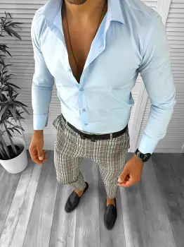 Tinuta barbati smart casual Pantaloni + Camasa 12628 E imagine