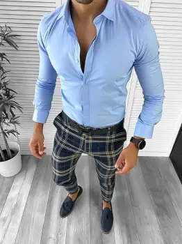 Tinuta barbati smart casual Pantaloni + Camasa 12638 E imagine