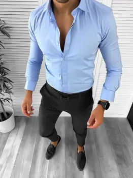 Tinuta barbati smart casual Pantaloni + Camasa 12640 E imagine