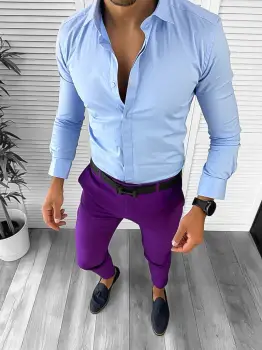 Tinuta barbati smart casual Pantaloni + Camasa 12641 E imagine