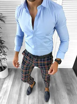 Tinuta barbati smart casual Pantaloni + Camasa 12643 E imagine
