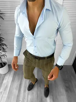 Tinuta barbati smart casual Pantaloni + Camasa 12656 E imagine