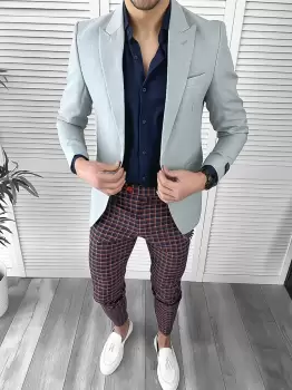 Tinuta barbati smart casual Pantaloni + Camasa + Sacou 10065 imagine