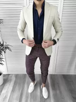 Tinuta barbati smart casual Pantaloni + Camasa + Sacou 10066 imagine