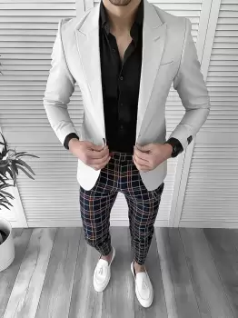 Tinuta barbati smart casual Pantaloni + Camasa + Sacou 10080 imagine