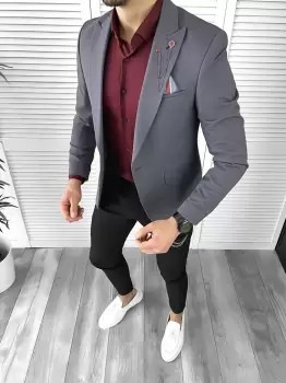 Tinuta barbati smart casual Pantaloni + Camasa + Sacou 10301 imagine