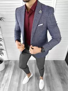 Tinuta barbati smart casual Pantaloni + Camasa + Sacou 10355 imagine