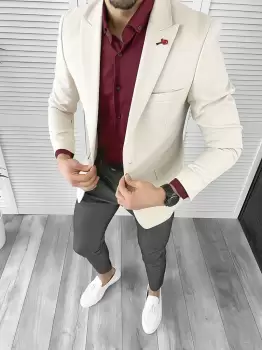 Tinuta barbati smart casual Pantaloni + Camasa + Sacou 10357 imagine