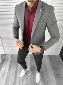 Tinuta barbati smart casual Pantaloni + Camasa + Sacou 10375 imagine