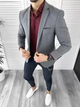 Tinuta barbati smart casual Pantaloni + Camasa + Sacou 10379 imagine