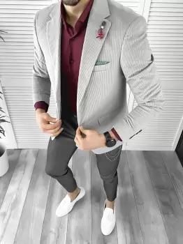 Tinuta barbati smart casual Pantaloni + Camasa + Sacou 10382 imagine