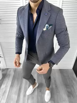 Tinuta barbati smart casual Pantaloni + Camasa + Sacou 10527 imagine