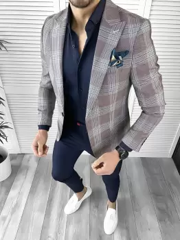 Tinuta barbati smart casual Pantaloni + Camasa + Sacou 10543 imagine