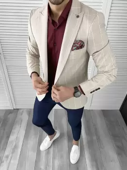 Tinuta barbati smart casual Pantaloni + Camasa + Sacou 10570 imagine