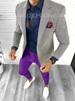 Tinuta barbati smart casual Pantaloni + Camasa + Sacou B8519 imagine