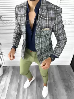 Tinuta barbati smart casual Pantaloni + Camasa + Sacou B9212 imagine