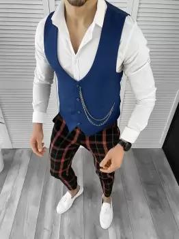 Tinuta barbati smart casual Pantaloni + Camasa+Vesta 10407 imagine