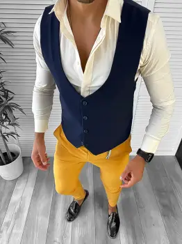 Tinuta barbati smart casual Pantaloni + Camasa+Vesta 12650 E imagine