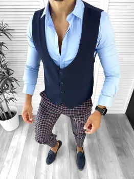 Tinuta barbati smart casual Pantaloni + Camasa+Vesta 12667 imagine