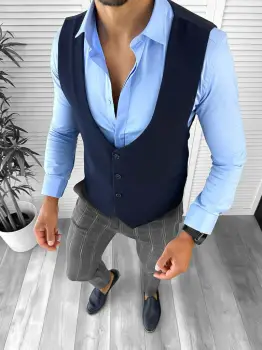 Tinuta barbati smart casual Pantaloni + Camasa+Vesta 12668 imagine