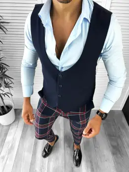 Tinuta barbati smart casual Pantaloni + Camasa+Vesta 12675 E imagine