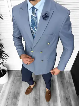 Tinuta barbati smart casual Pantaloni + Sacou + Batista 11872 imagine