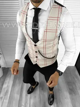 Tinuta barbati smart casual Pantaloni +Vesta 8078 imagine