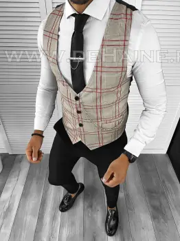 Tinuta barbati smart casual Pantaloni +Vesta 8089 imagine
